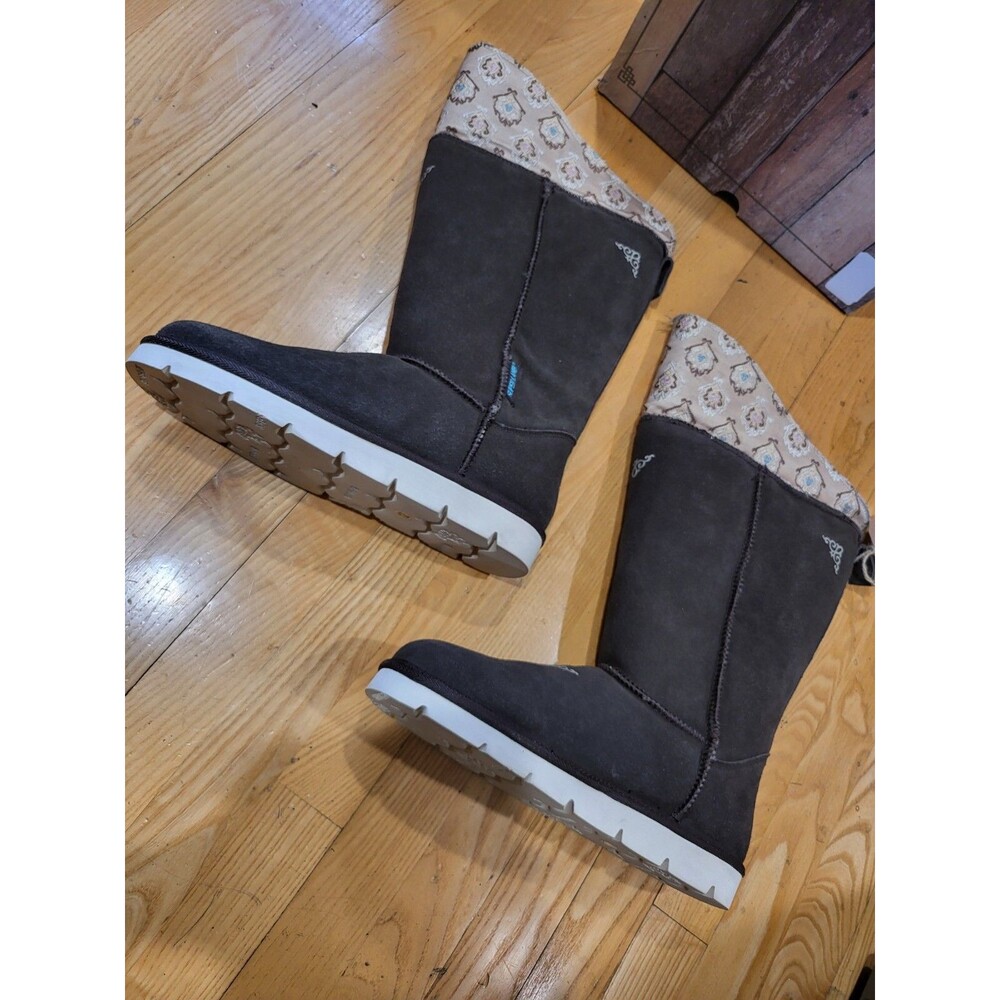 Superlamb Women's Mongol Foldable Cuff Pull On Casual Boot Chocolate Size 12 AA